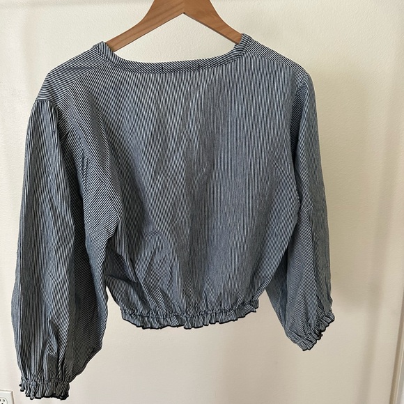 Longway Railroad Stripe Olema Blouse Button-Up Size L - Picture 5 of 5